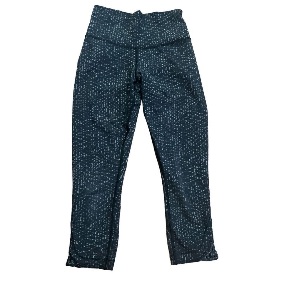 Lululemon True Self Crop II Samba Snake‎ Battleship Black leggings 6